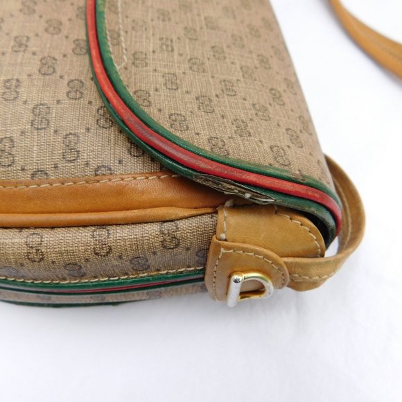 VINTAGE GUCCI MONOGRAM CANVAS SUPREME WEB BAG - Picture 9 of 16